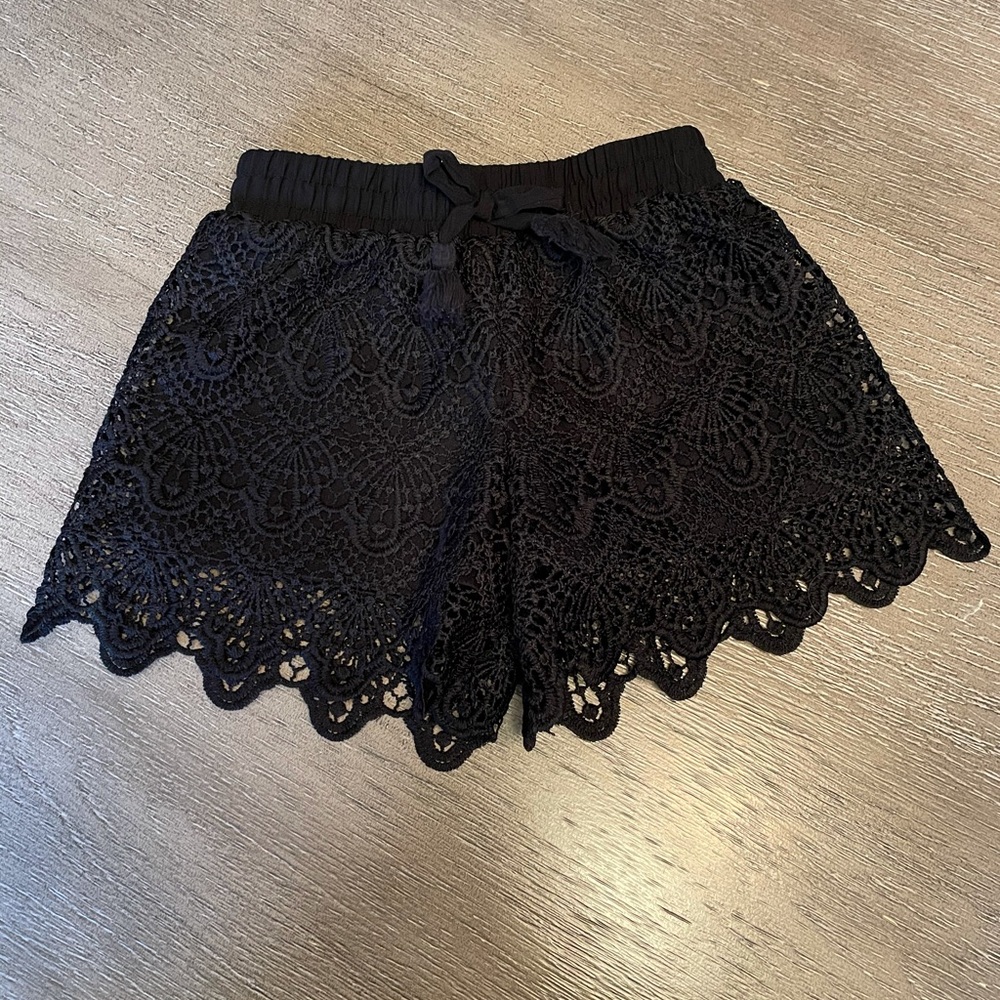 Girls XS black lace shorts
